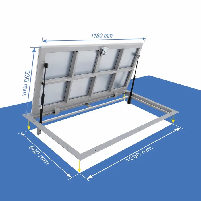 60 × 120P - Põrandaluuk plaatide alla Alumiinium