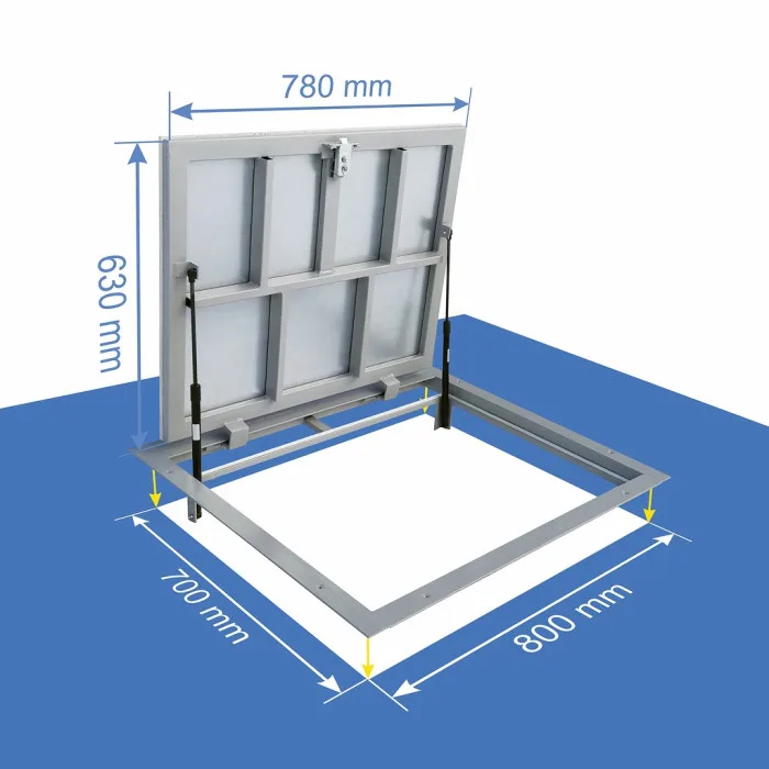 70 × 80P - Põrandaluuk plaatide alla Alumiinium