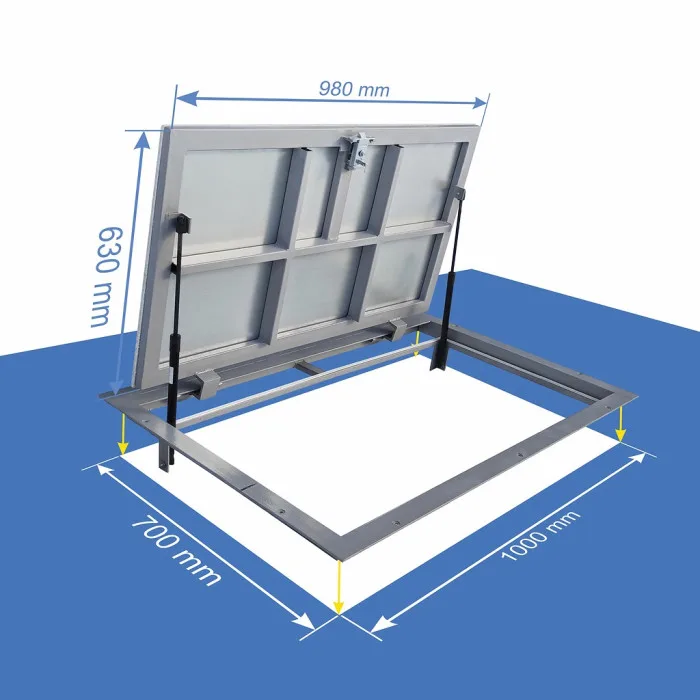 70 × 100P - Põrandaluuk plaatide alla Alumiinium